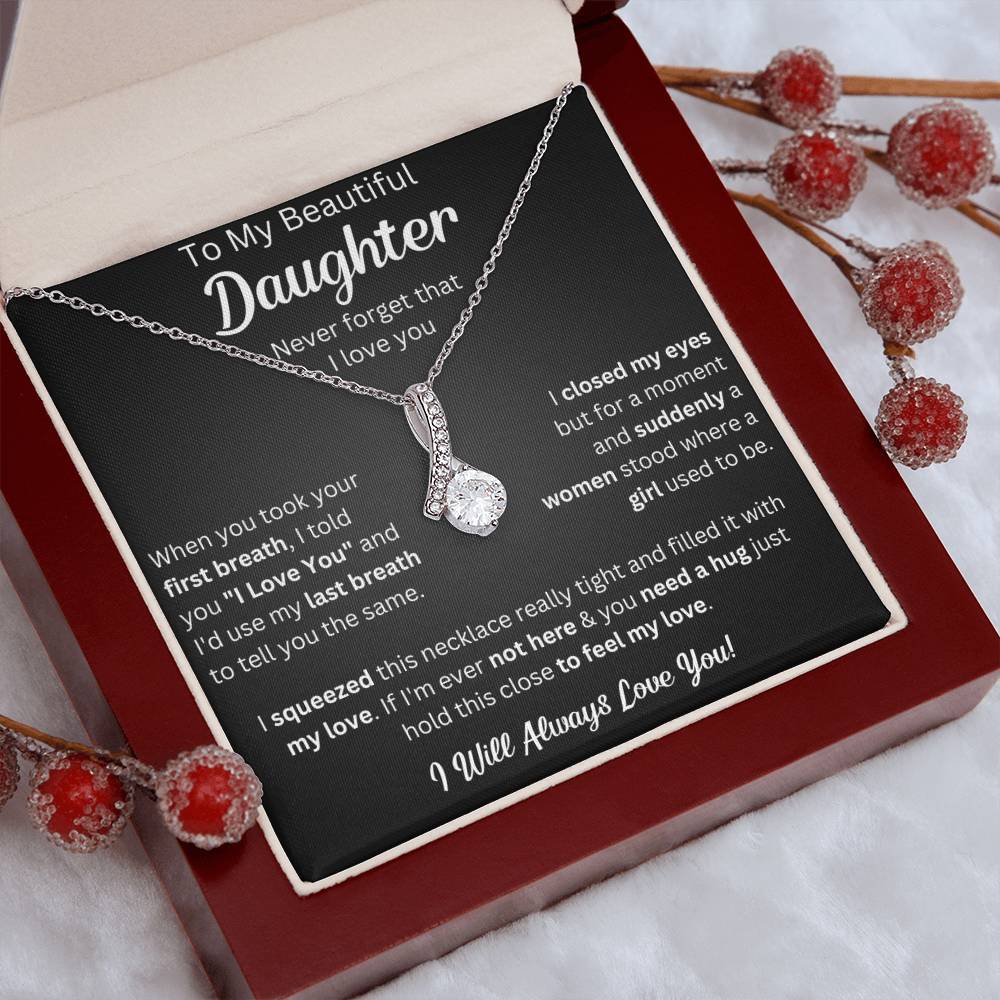 To My Daughter Necklace, Gifts For Daughter From Dad, Father Daughter Gifts From Mom, , Daughter Necklaces From Mom, To My Badass Daughter Crown Necklace, Daughter Jewelry From Dad.