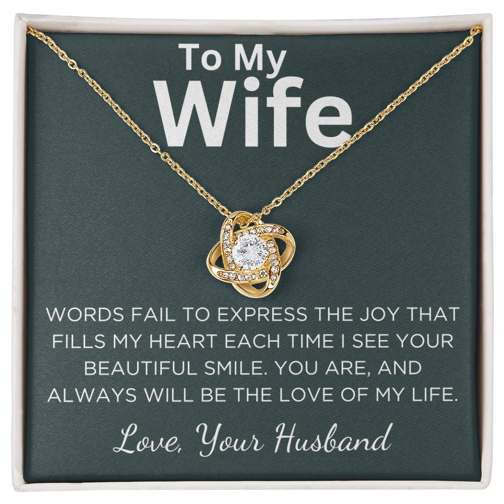 Gift for Wife – “Love of My Life” Necklace With Message Card & Gift Box