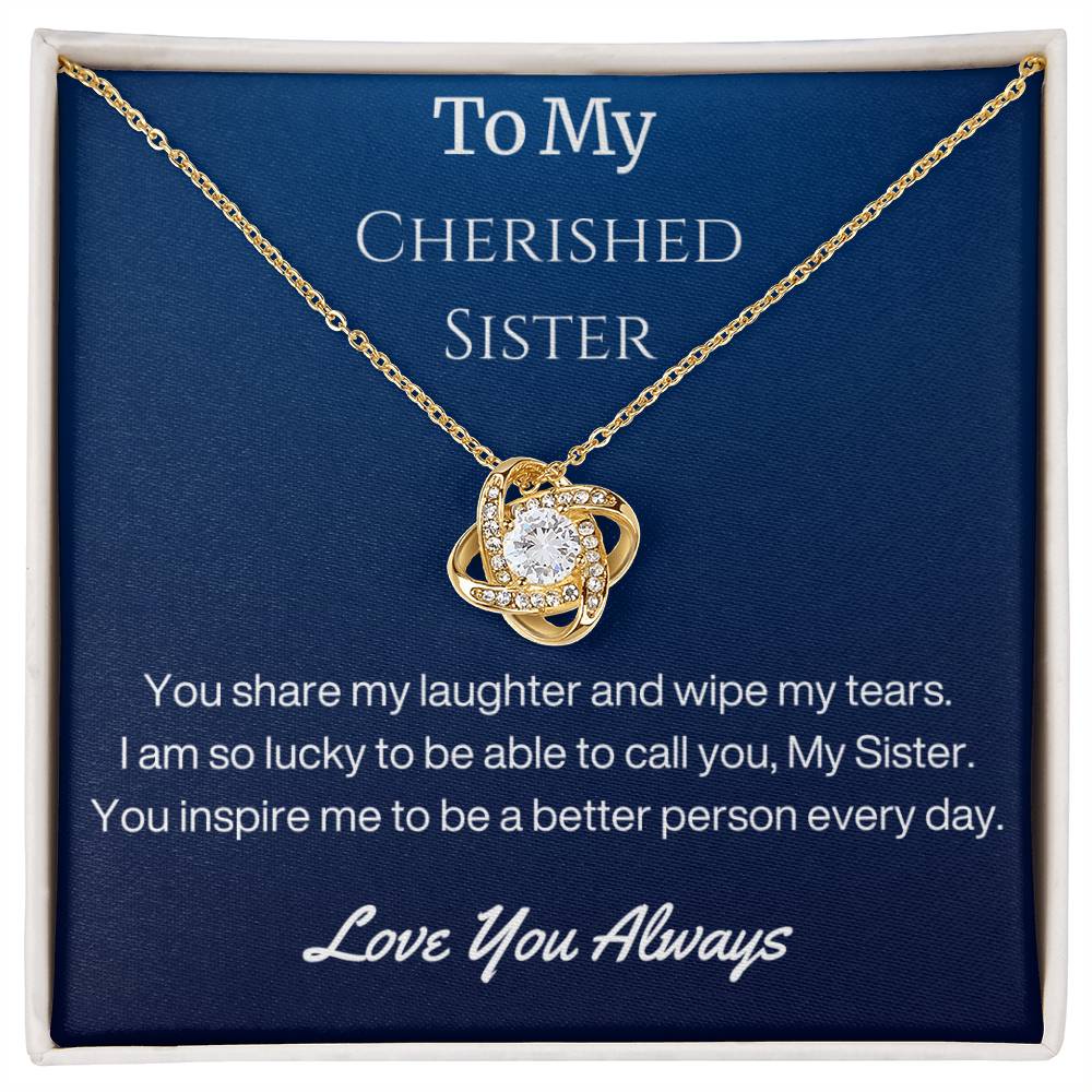 Sister Birthday Gift Necklace with Message Card and Gift Box - You Share My Laughter