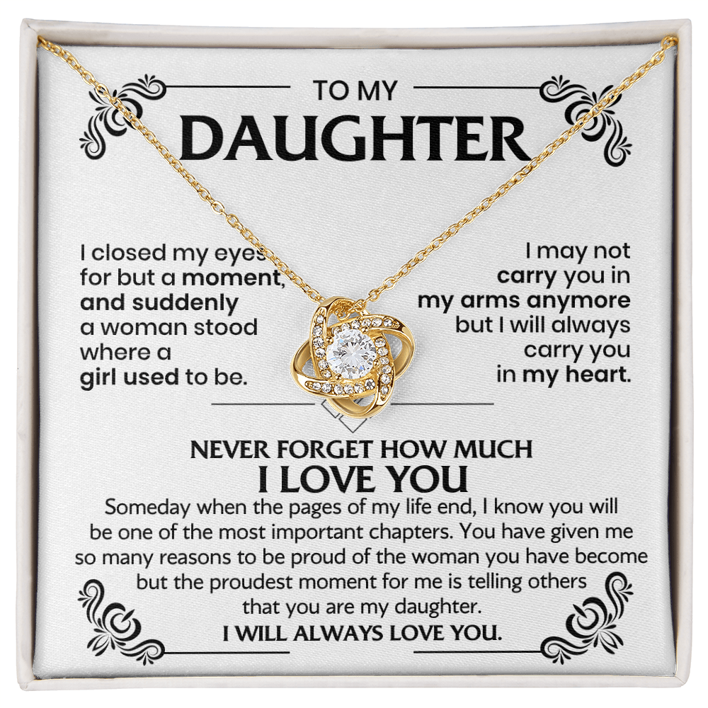Sparkling Cubic Zirconia Love Knot Pendant   