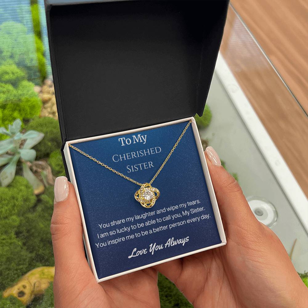 Sister Birthday Gift Necklace with Message Card and Gift Box - You Share My Laughter