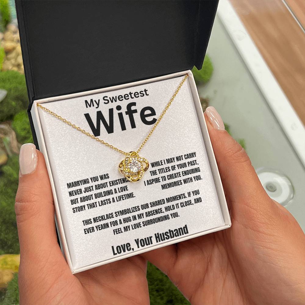 Gift For Wife, Love Knot Necklace With Message Card And Gift Box - Feel My Love