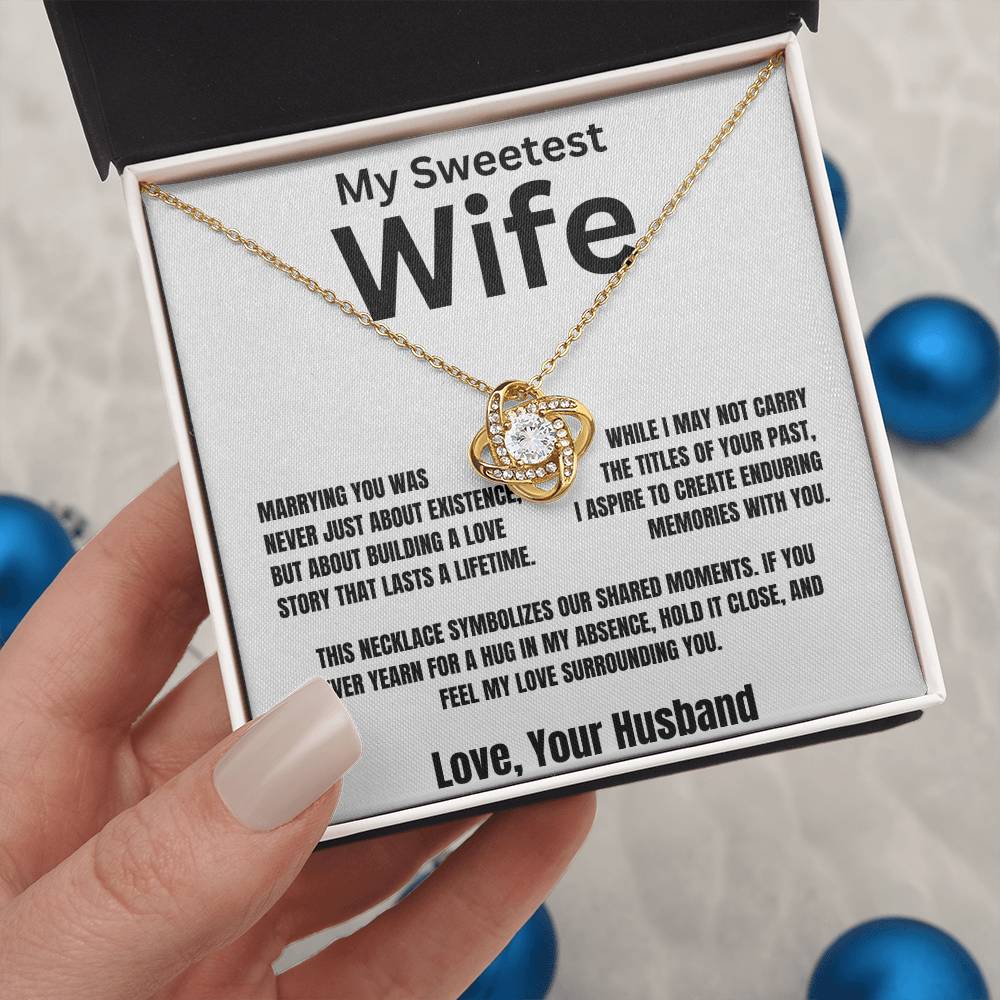 Gift For Wife, Love Knot Necklace With Message Card And Gift Box - Feel My Love