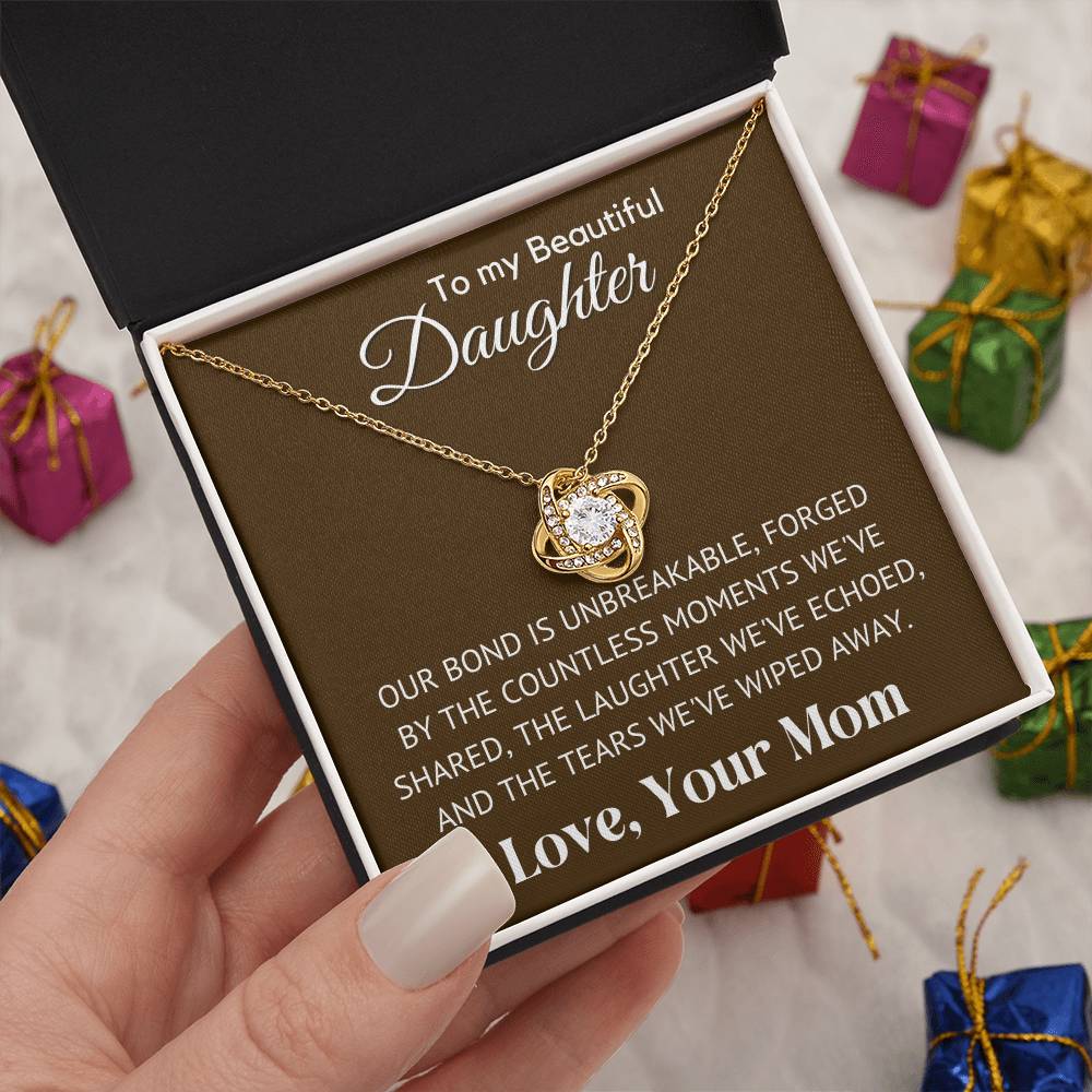 Our Bond Is Unbreakable, Gift For Daughter From Mom With Message Card And Gift Box