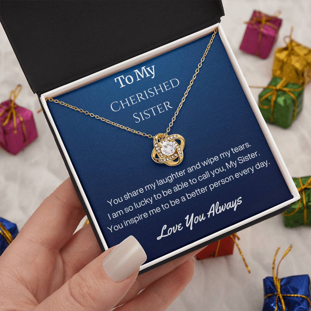 Sister Birthday Gift Necklace with Message Card and Gift Box - You Share My Laughter