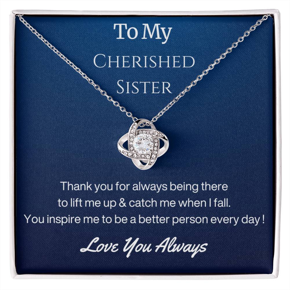 Sister Birthday Gift Necklace with Message Card and Gift Box - Thank You