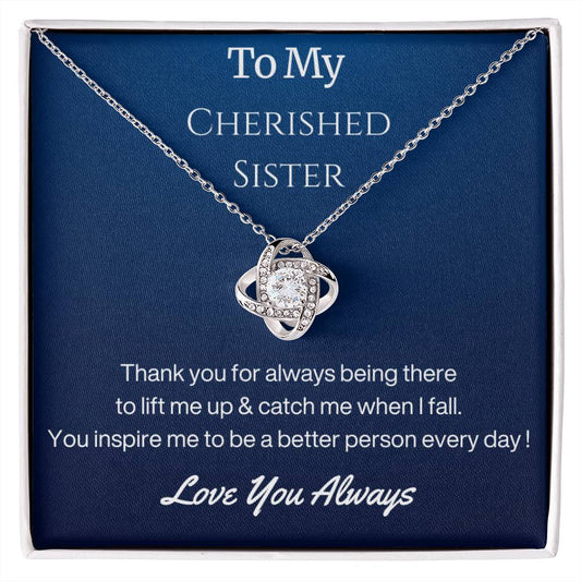 Sister Birthday Gift Necklace with Message Card and Gift Box - Thank You
