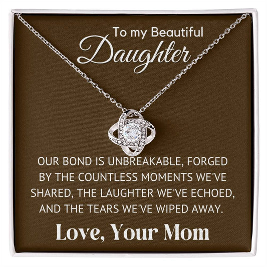 Our Bond Is Unbreakable, Gift For Daughter From Mom With Message Card And Gift Box