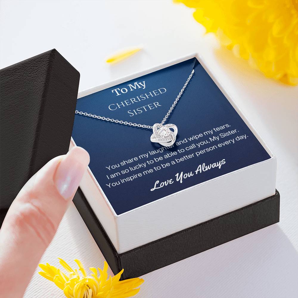 Sister Birthday Gift Necklace with Message Card and Gift Box - You Share My Laughter