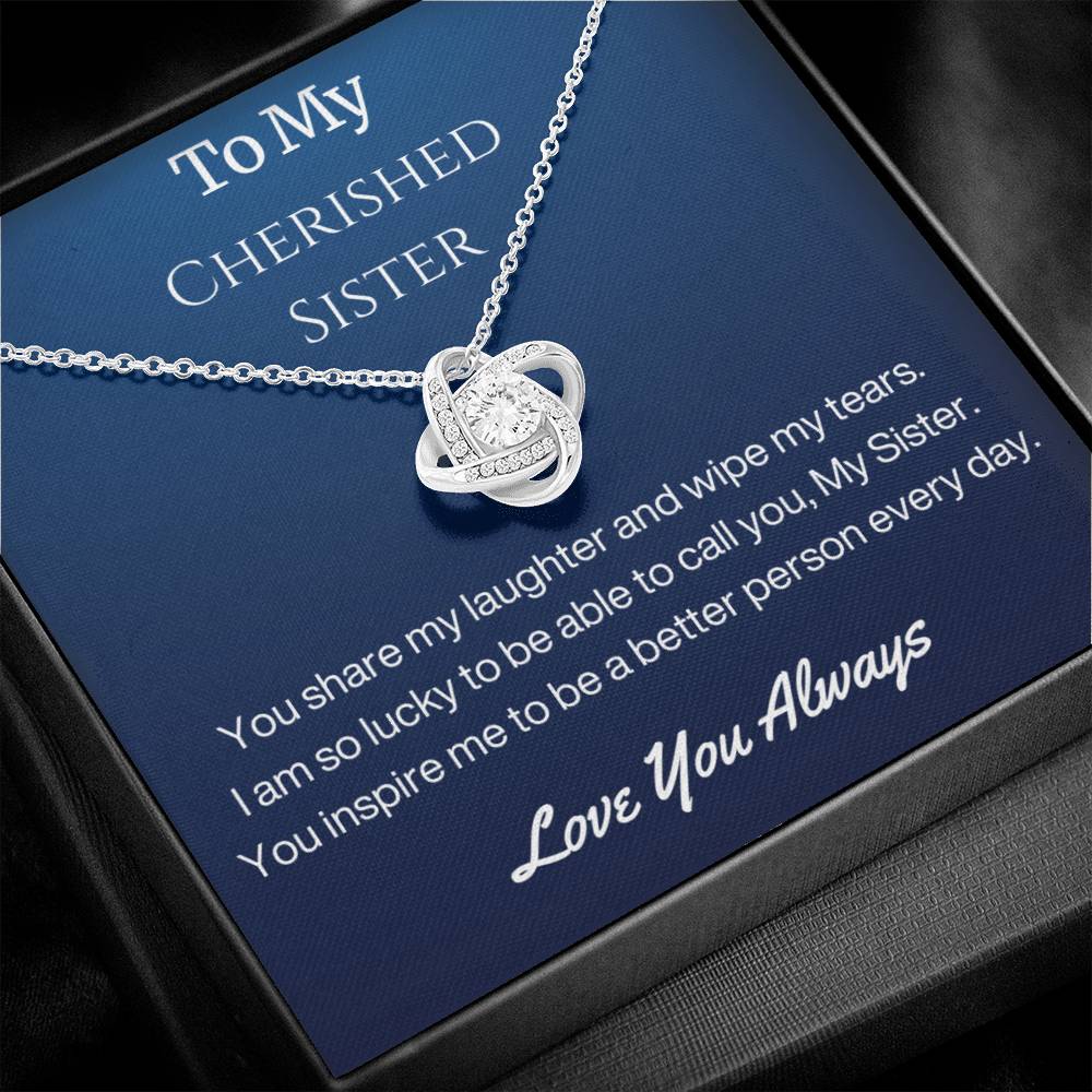 Sister Birthday Gift Necklace with Message Card and Gift Box - You Share My Laughter