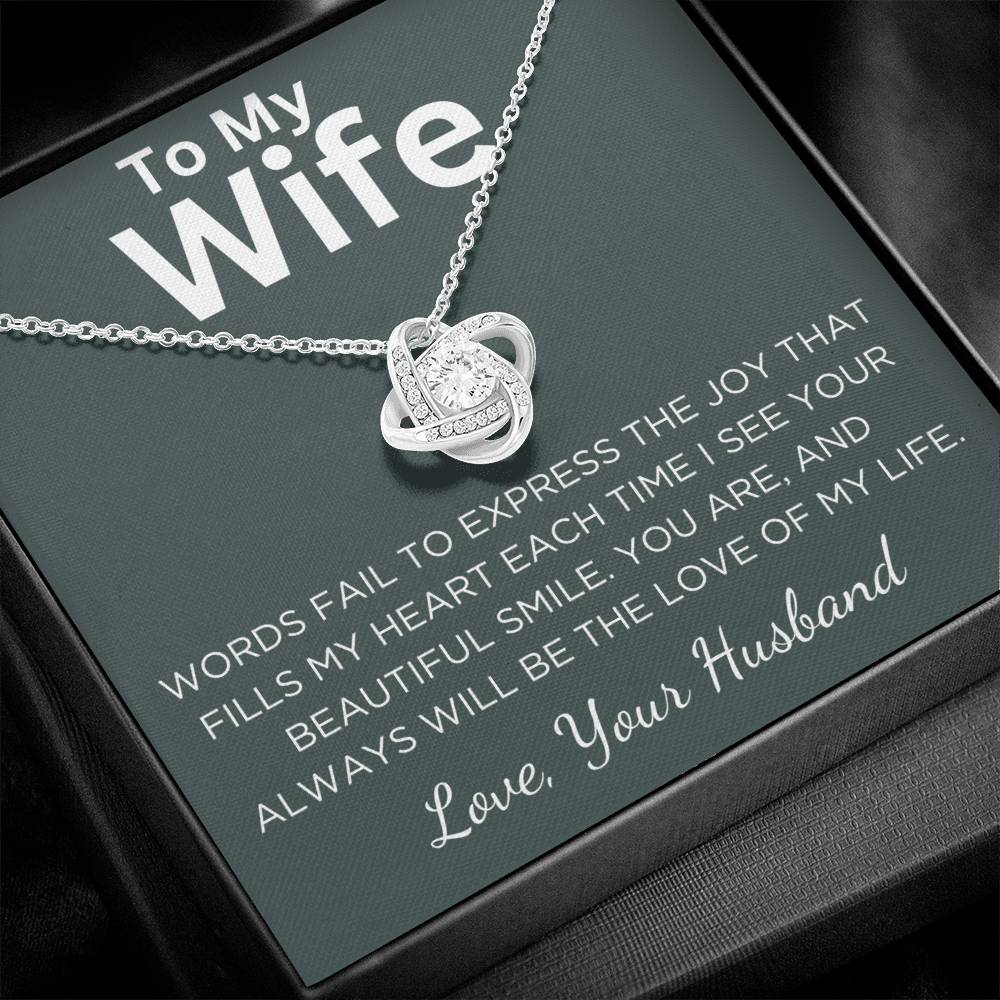 Gift for Wife – “Love of My Life” Necklace With Message Card & Gift Box