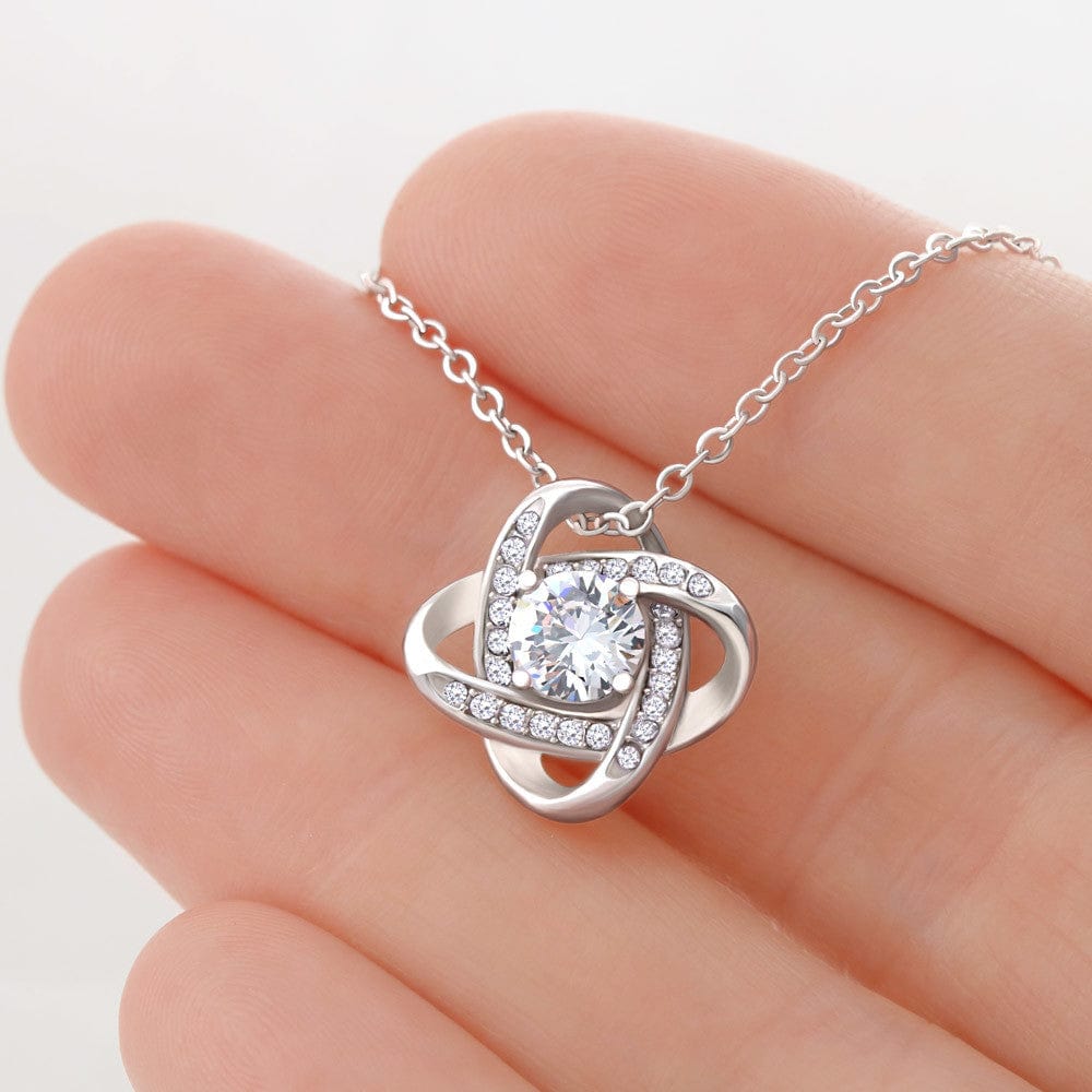 Hari Raya Gift For Wife, Love Knot Necklace With Message Card and Gift Box With LED Light
