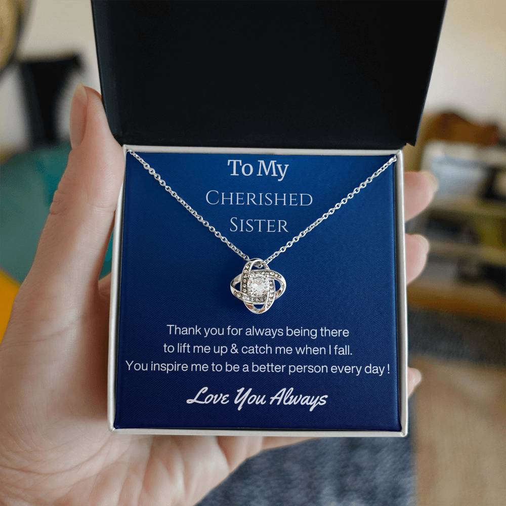 Sister Birthday Gift Necklace with Message Card and Gift Box - Thank You