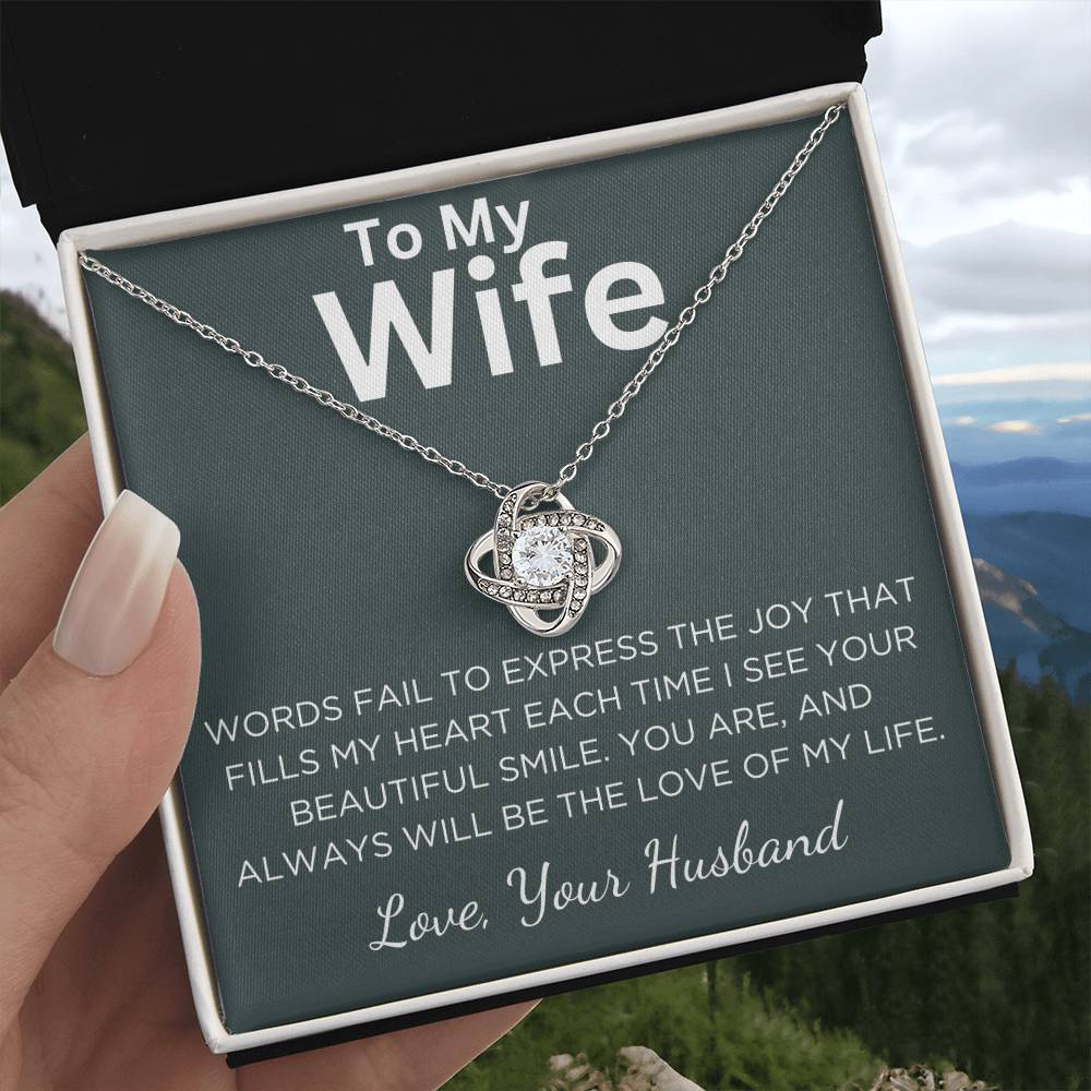 Gift for Wife – “Love of My Life” Necklace With Message Card & Gift Box