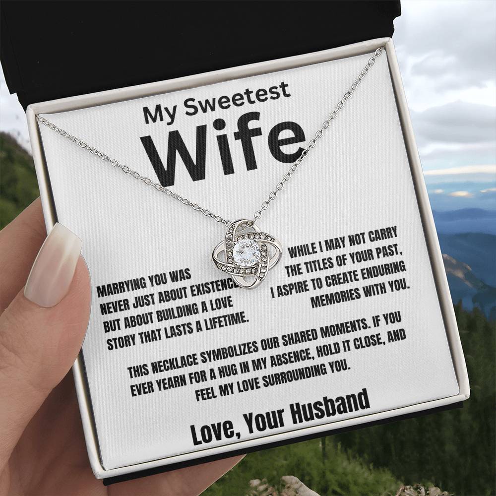 Gift For Wife, Love Knot Necklace With Message Card And Gift Box - Feel My Love