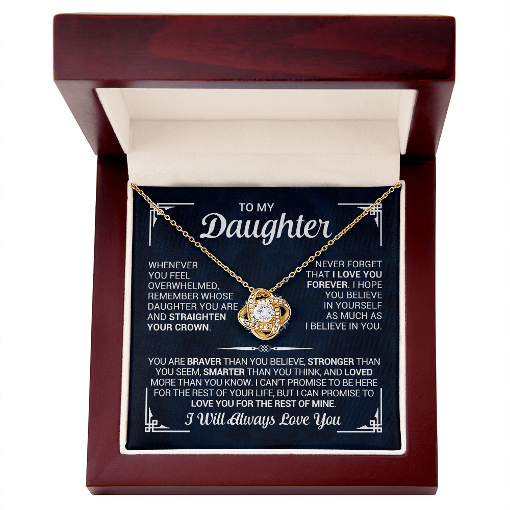 To My Daughter Love Knot Necklace in Gift Box
