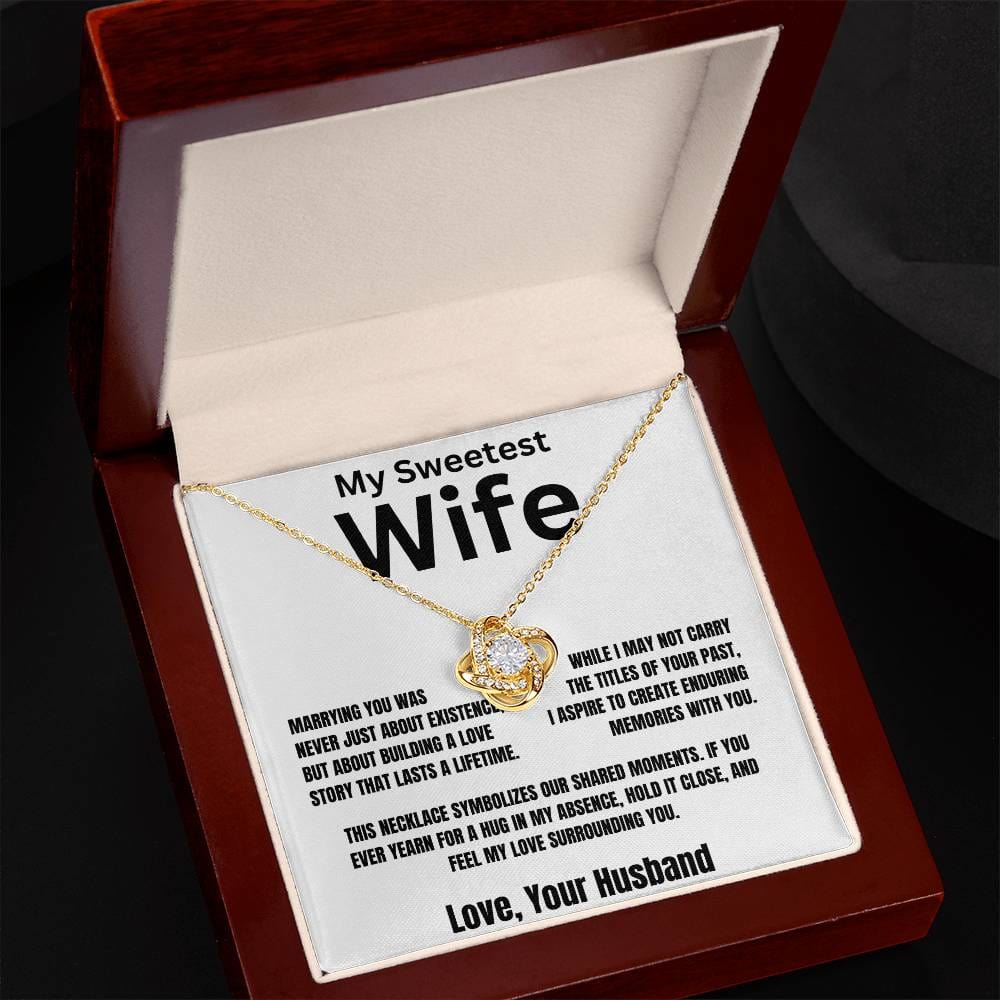 Gift For Wife, Love Knot Necklace With Message Card And Gift Box - Feel My Love