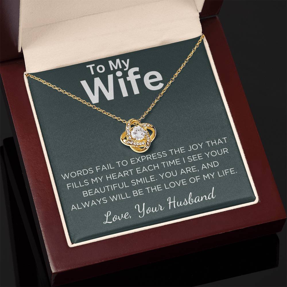Gift for Wife – “Love of My Life” Necklace With Message Card & Gift Box