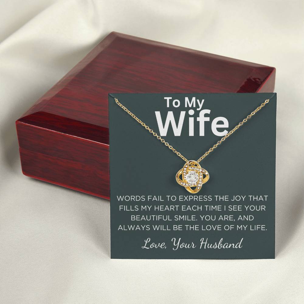 Gift for Wife – “Love of My Life” Necklace With Message Card & Gift Box
