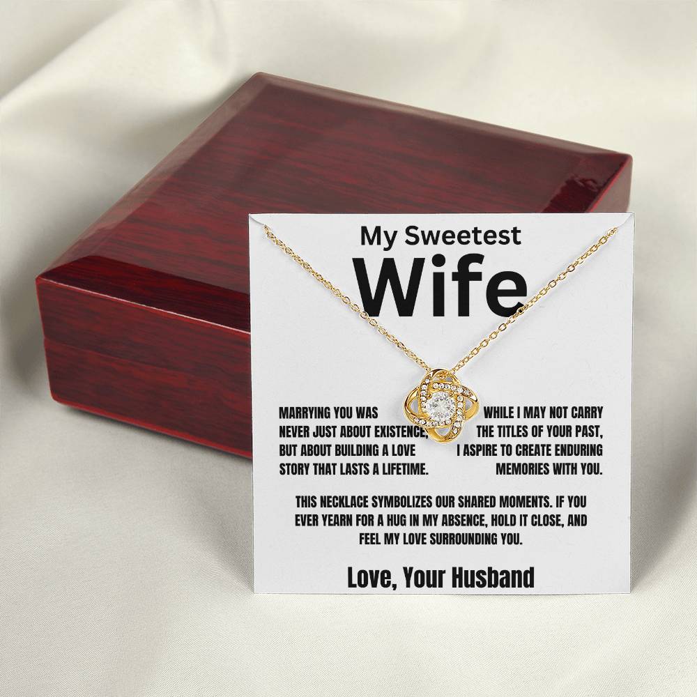 Gift For Wife, Love Knot Necklace With Message Card And Gift Box - Feel My Love