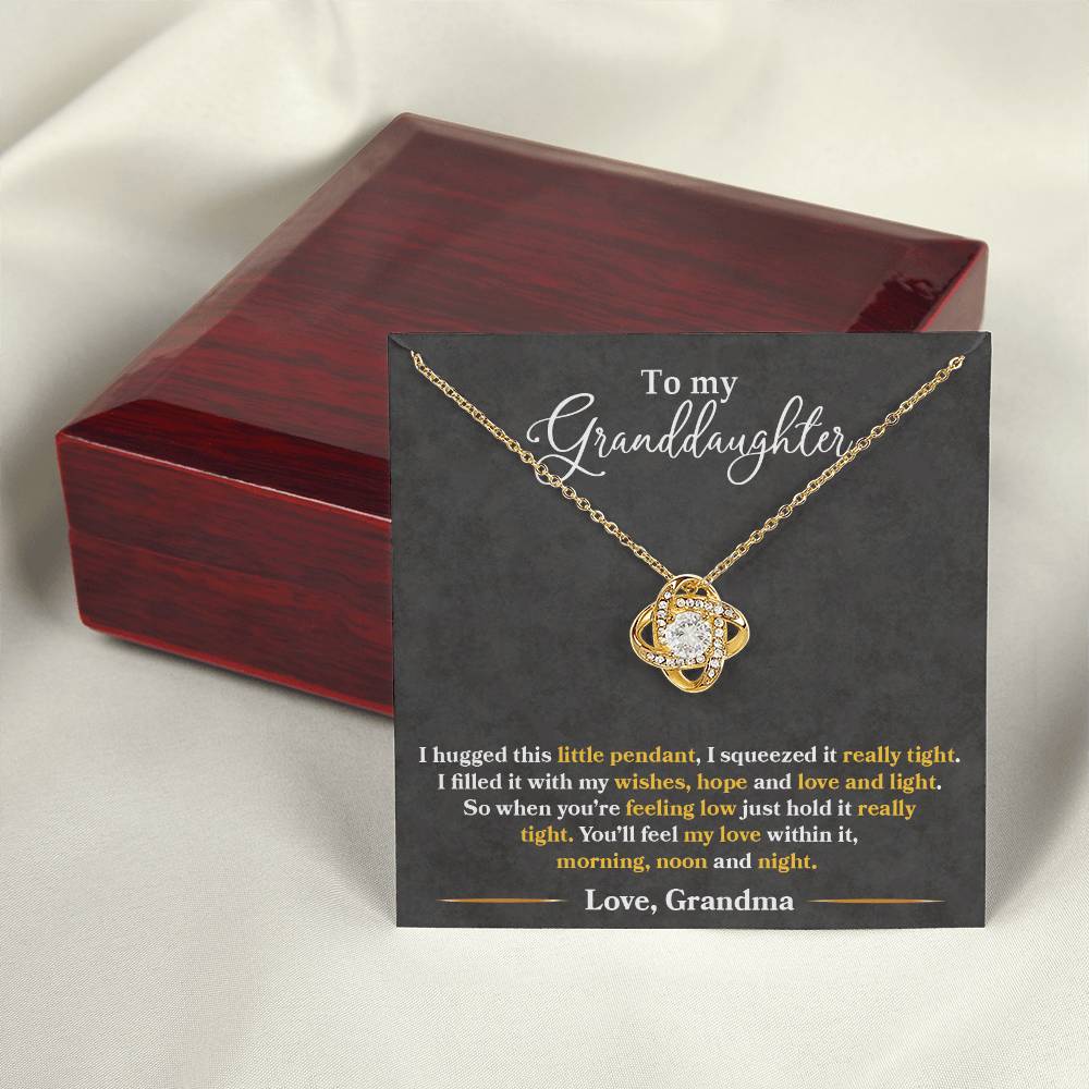 Gift For Granddaughter With Message Card And Gift Box - I Hugged This Little Pendant