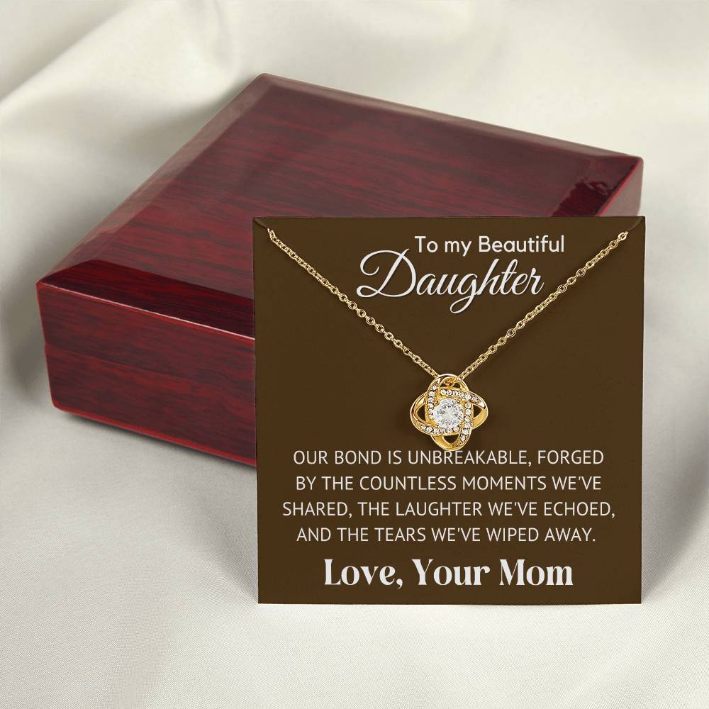 Our Bond Is Unbreakable, Gift For Daughter From Mom With Message Card And Gift Box