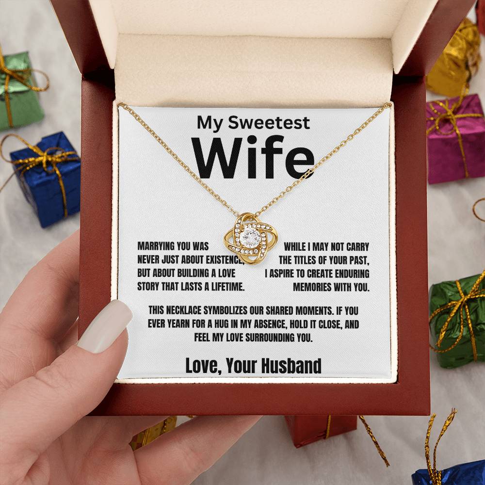 Gift For Wife, Love Knot Necklace With Message Card And Gift Box - Feel My Love