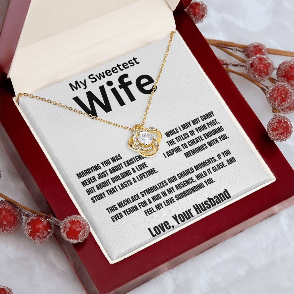 Gift For Wife, Love Knot Necklace With Message Card And Gift Box - Feel My Love