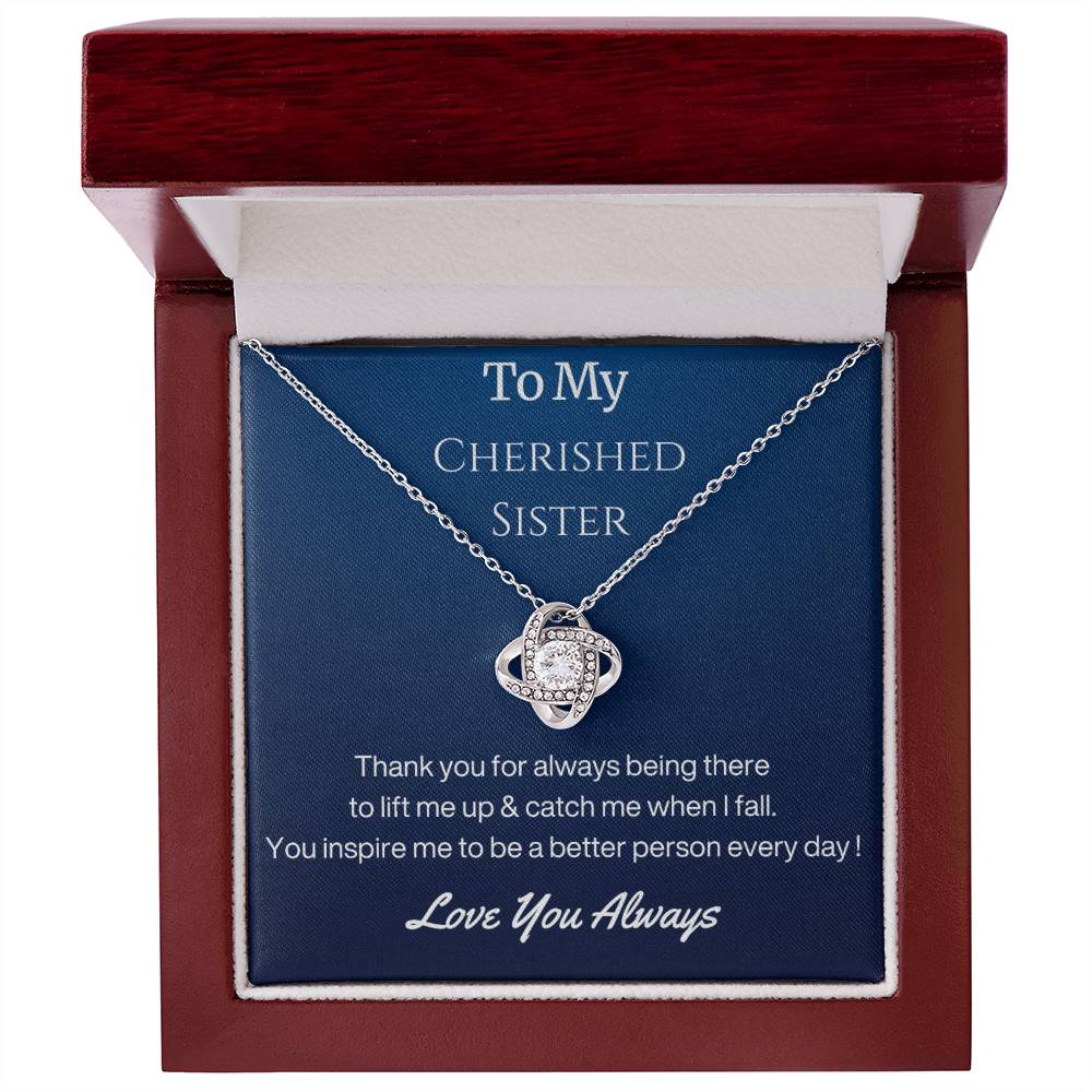 Sister Birthday Gift Necklace with Message Card and Gift Box - Thank You