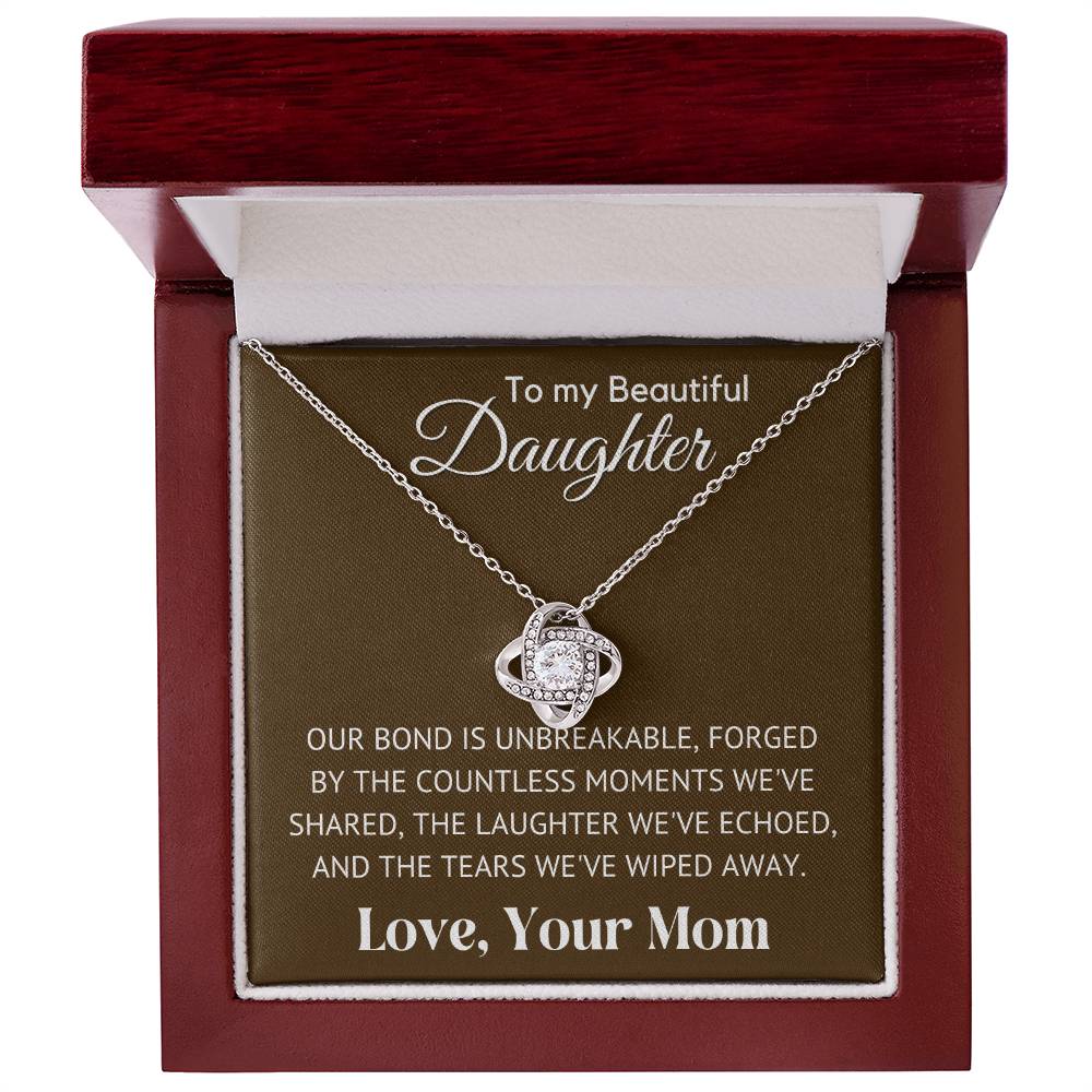 Our Bond Is Unbreakable, Gift For Daughter From Mom With Message Card And Gift Box