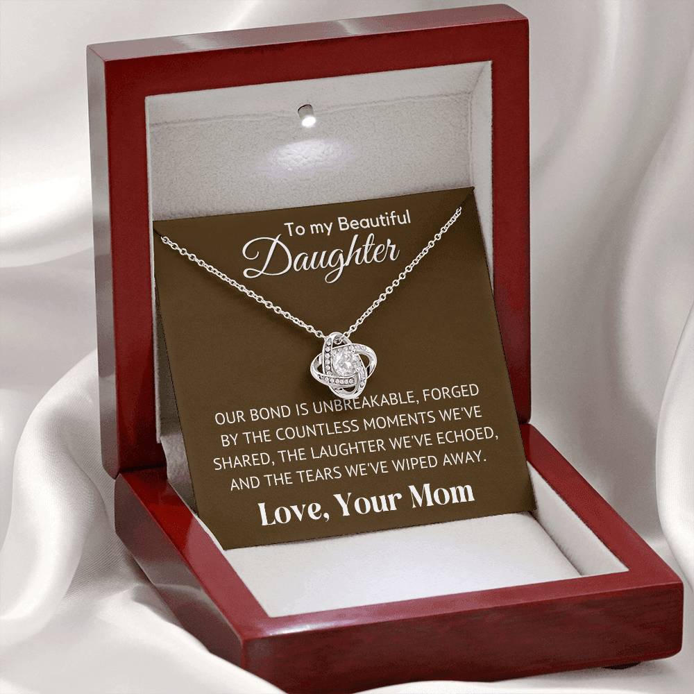 Our Bond Is Unbreakable, Gift For Daughter From Mom With Message Card And Gift Box