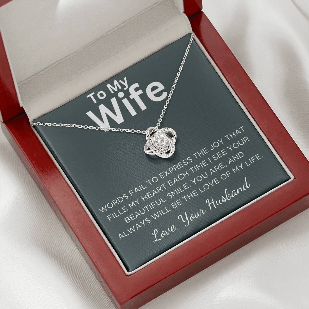 Gift for Wife – “Love of My Life” Necklace With Message Card & Gift Box