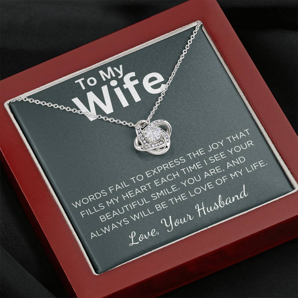Gift for Wife – “Love of My Life” Necklace With Message Card & Gift Box