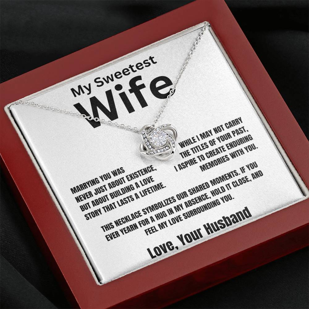 Gift For Wife, Love Knot Necklace With Message Card And Gift Box - Feel My Love