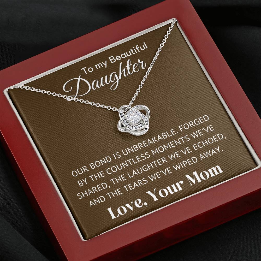 Our Bond Is Unbreakable, Gift For Daughter From Mom With Message Card And Gift Box