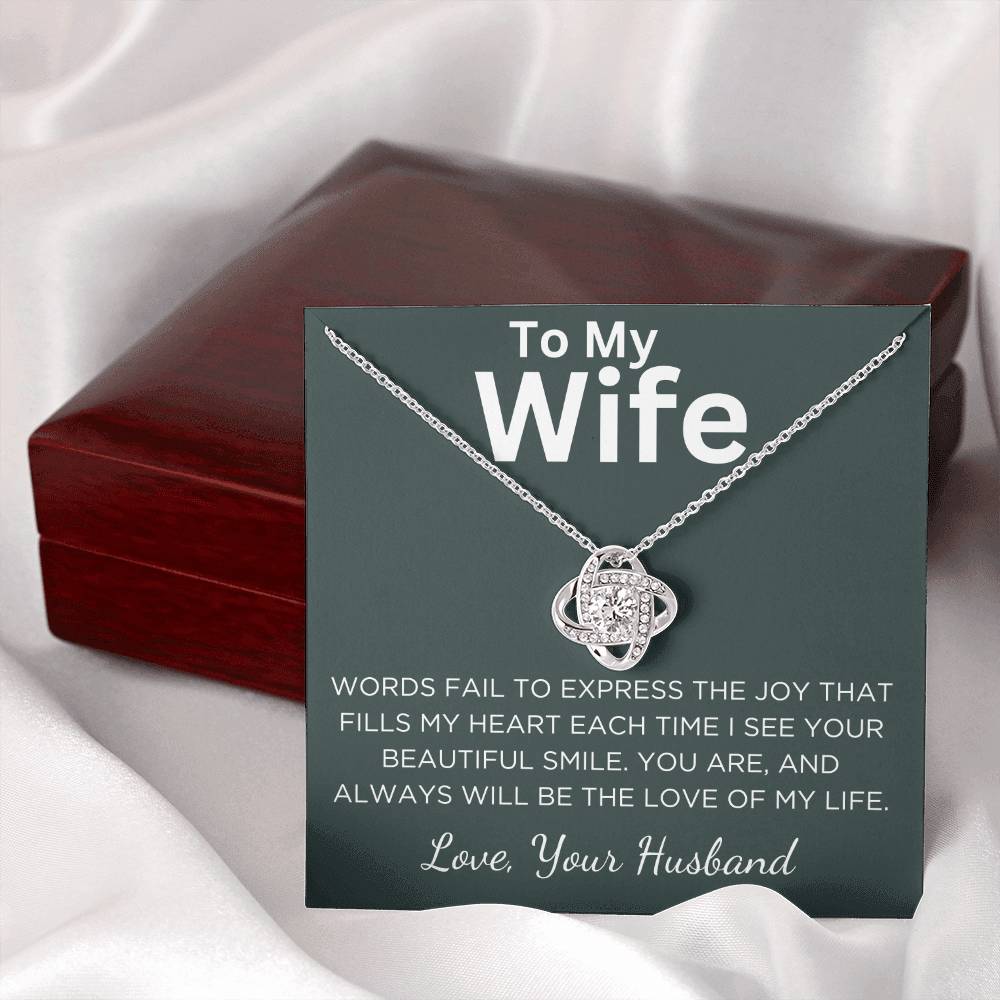 Gift for Wife – “Love of My Life” Necklace With Message Card & Gift Box
