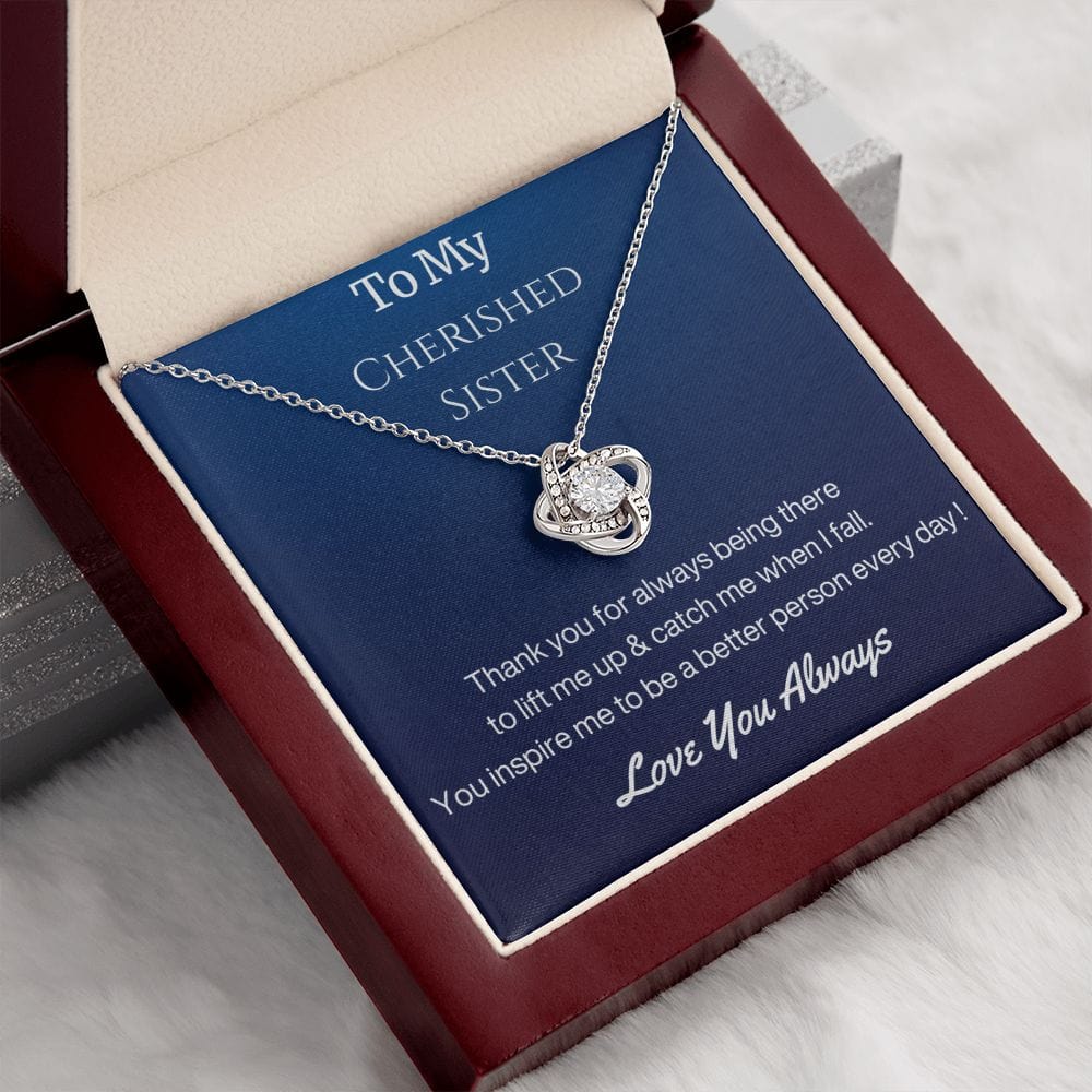 Sister Birthday Gift Necklace with Message Card and Gift Box - Thank You
