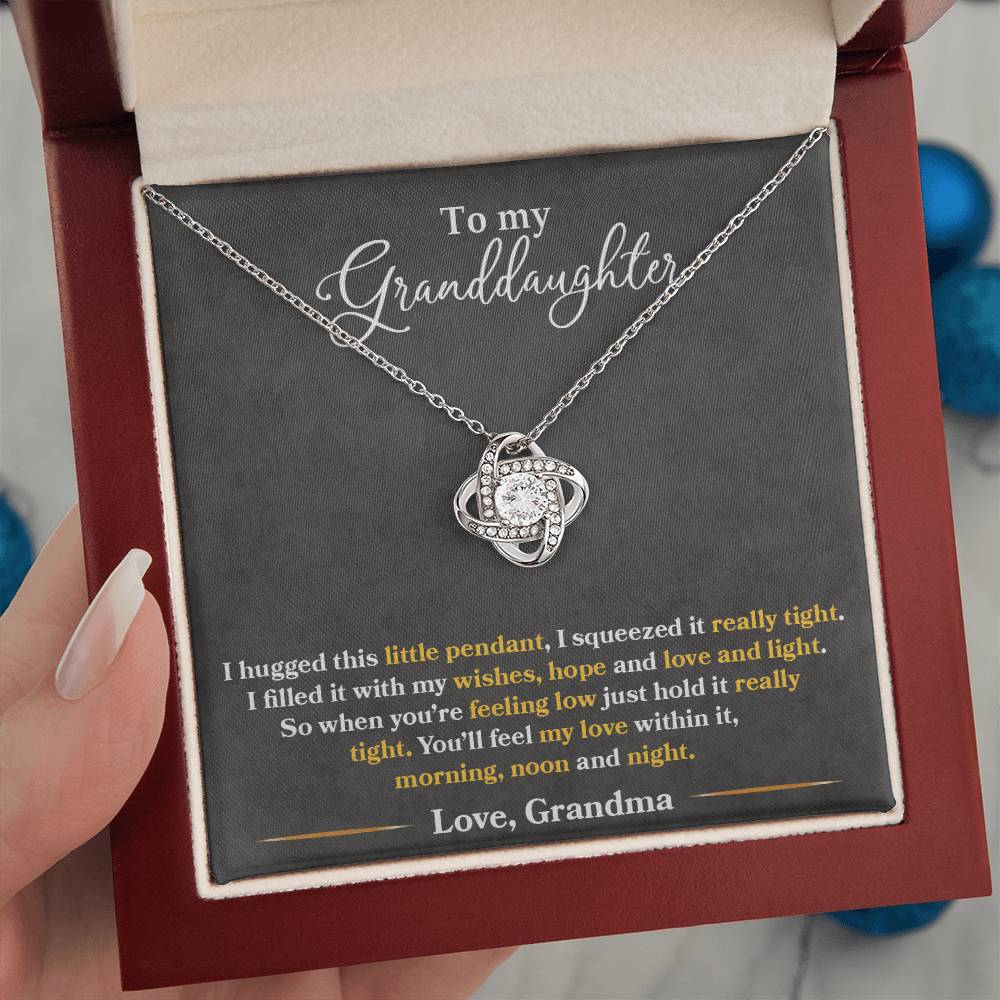 Gift For Granddaughter With Message Card And Gift Box - I Hugged This Little Pendant