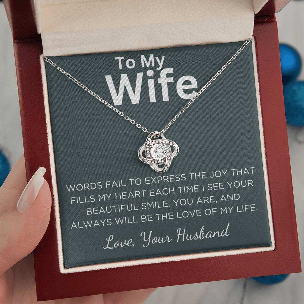 Gift for Wife – “Love of My Life” Necklace With Message Card & Gift Box