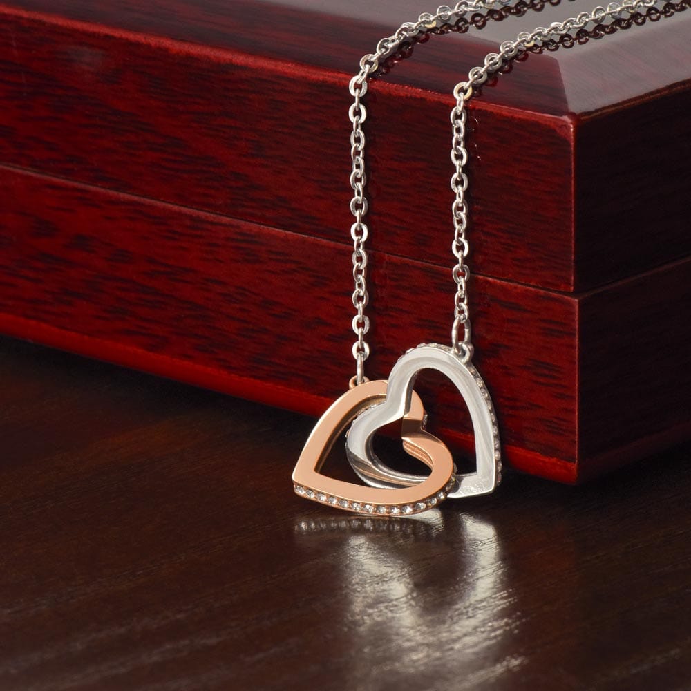 Gift For Daughter Interlocking Hearts Necklace With Message Card And Gift Box - Love of My Life