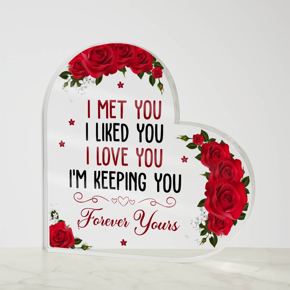 Valentine's Day Gifts For Girlfriend, Anniversary Birthday Gifts for Wife - I Met You