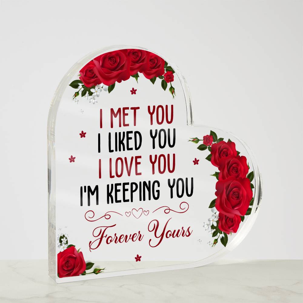 Valentine's Day Gifts For Girlfriend, Anniversary Birthday Gifts for Wife - I Met You