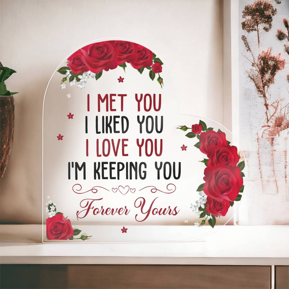 Valentine's Day Gifts For Girlfriend, Anniversary Birthday Gifts for Wife - I Met You