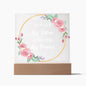 Gift for Sister, Premium Acrylic Keepsake on Wooden Base with Built-in Colorful LED Lights