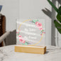 Gift for Sister, Premium Acrylic Keepsake on Wooden Base with Built-in Colorful LED Lights