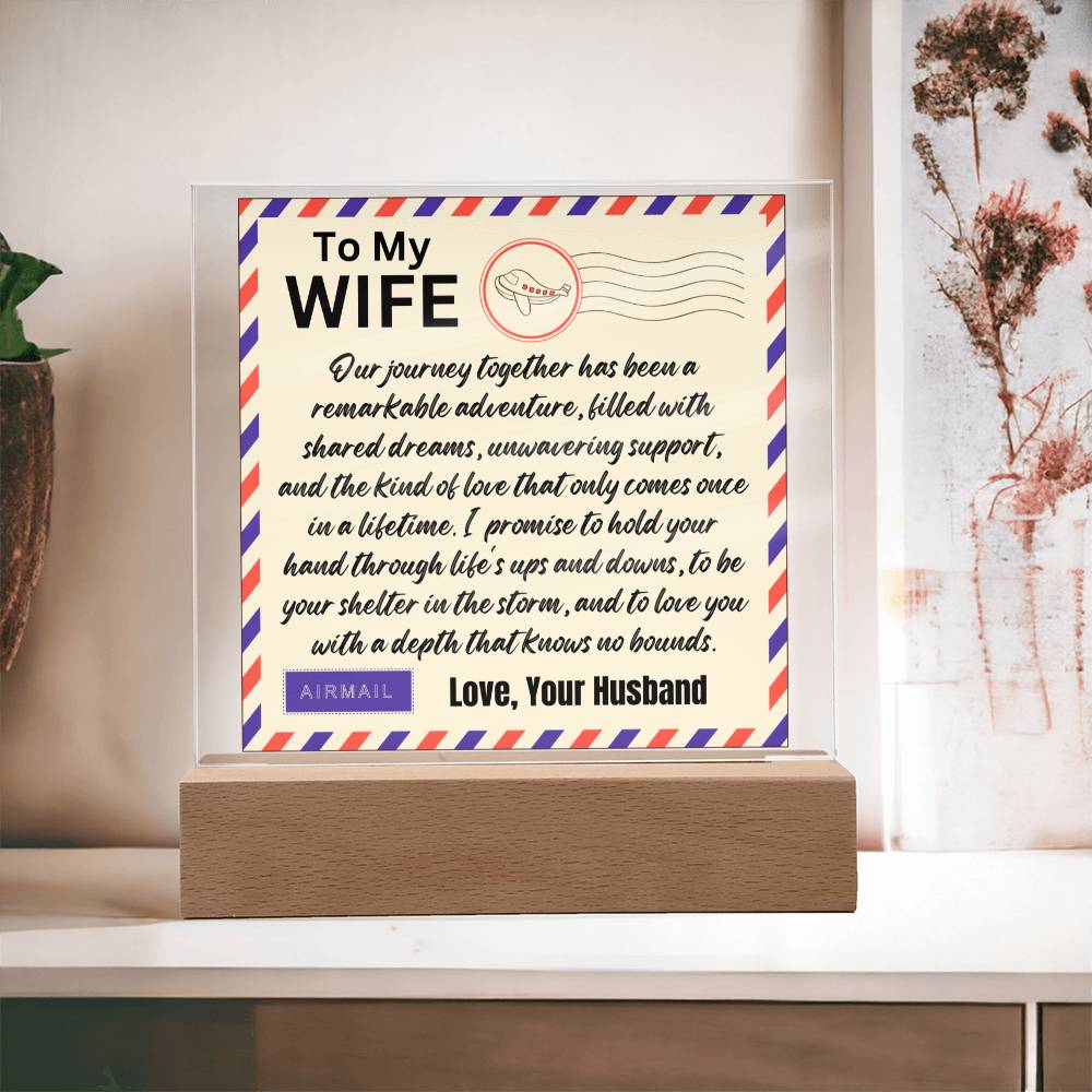 Gift for Wife, Premium Acrylic Keepsake with Built-in LED Lights - Our Journey Together