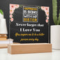 Gift for Sister, Premium Acrylic Keepsake on Wooden Base with Built-in Colorful LED Lights