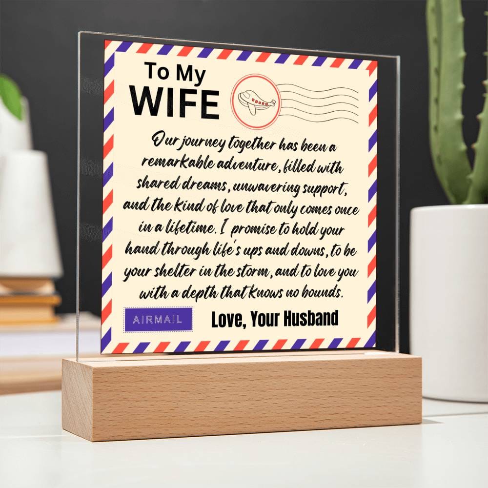 Gift for Wife, Premium Acrylic Keepsake with Built-in LED Lights - Our Journey Together