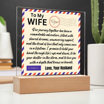 Gift for Wife, Premium Acrylic Keepsake with Built-in LED Lights - Our Journey Together