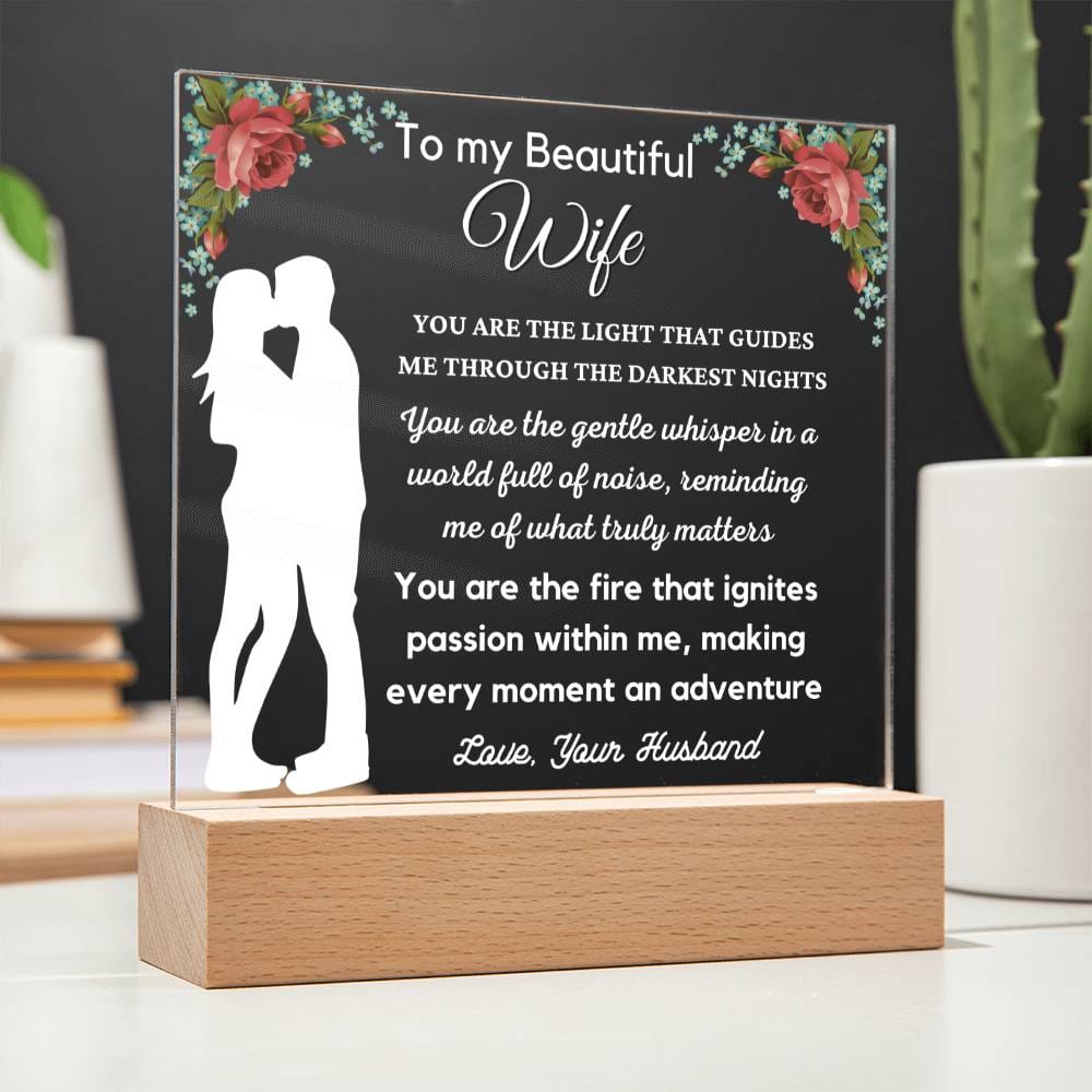 Gift for Wife, Premium Acrylic Keepsake with Built-in LED Lights - You Are The Light